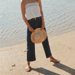 Anthropologie Pilcro and the Letterpress high-waisted, cropped, frayed hem jeans